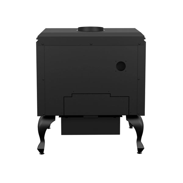Drolet Escape 1800 Wood Burning Stove On Legs - Brushed Nickel Door DB03112