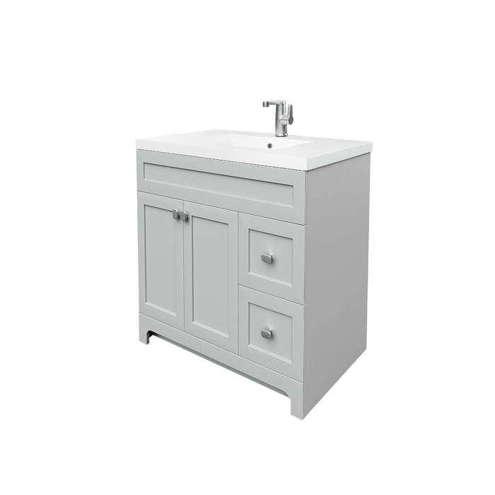 Cutler Daisy 36" Freestanding Cultured Marple Top Bathroom Vanity with Modern Shaker Doors
