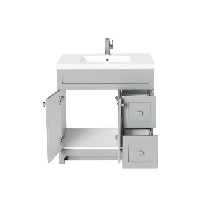 Cutler Daisy 36" Freestanding Cultured Marple Top Bathroom Vanity with Modern Shaker Doors