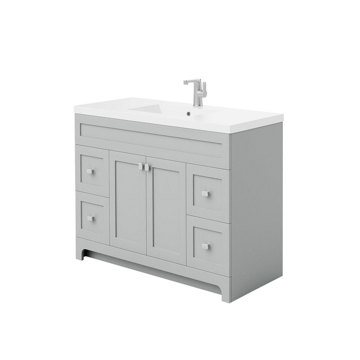 Cutler Daisy 48" Freestanding Cultured Marple Top Bathroom Vanity with Modern Shaker Doors