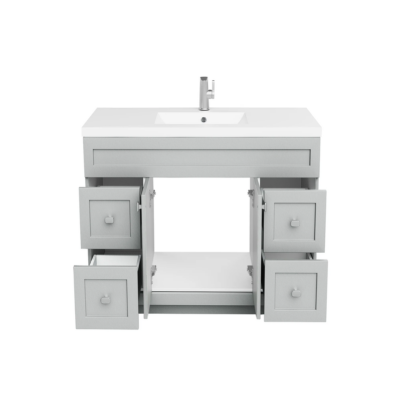 Cutler Daisy 48" Freestanding Cultured Marple Top Bathroom Vanity with Modern Shaker Doors