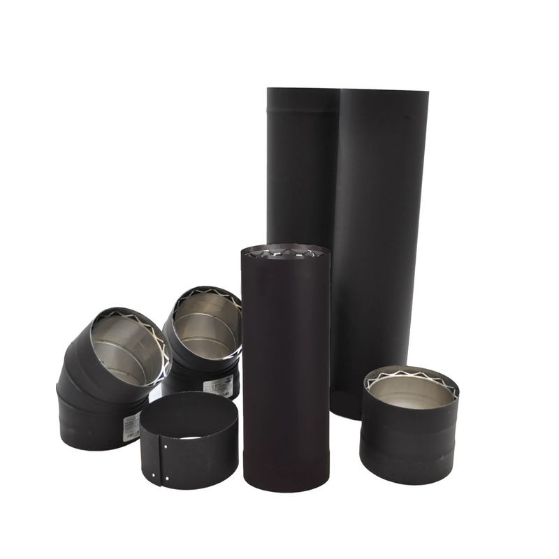 Drolet 6"To-The-Wall Double Wall Pipe Kit - VODBKTW06