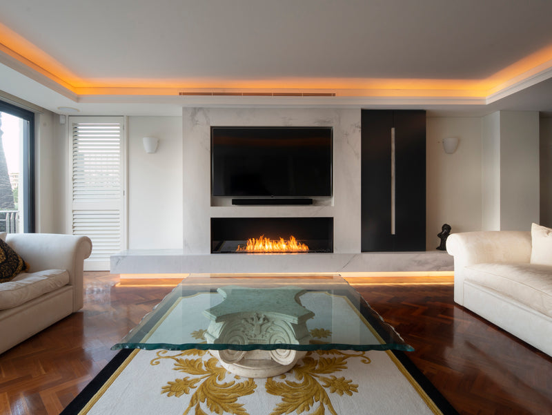 EcoSmart Fire Flex 86SS Single Sided Fireplace Insert with 2 Storage Boxes