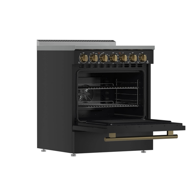 Forno PAOLO 30" Freestanding Electric Range in Black - FFSEL6011-30BLK