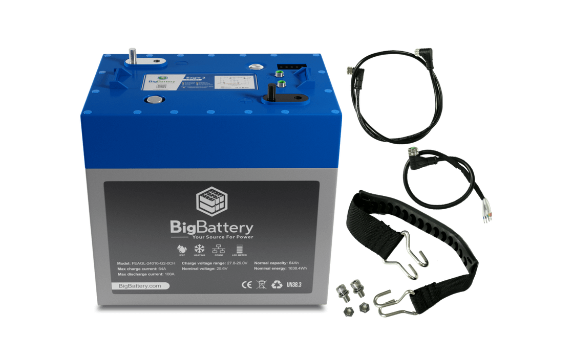 BigBattery 12V Eagle 2 LiFePO4 64Ah 1.63kWh Battery - FEAGL-24016-G2