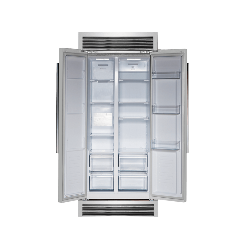 Forno SALERNO 33" Side-by-side 15.6 cu.ft. Stainless Steel Refrigerator with Grill Trim - FFRBI1805-37SG