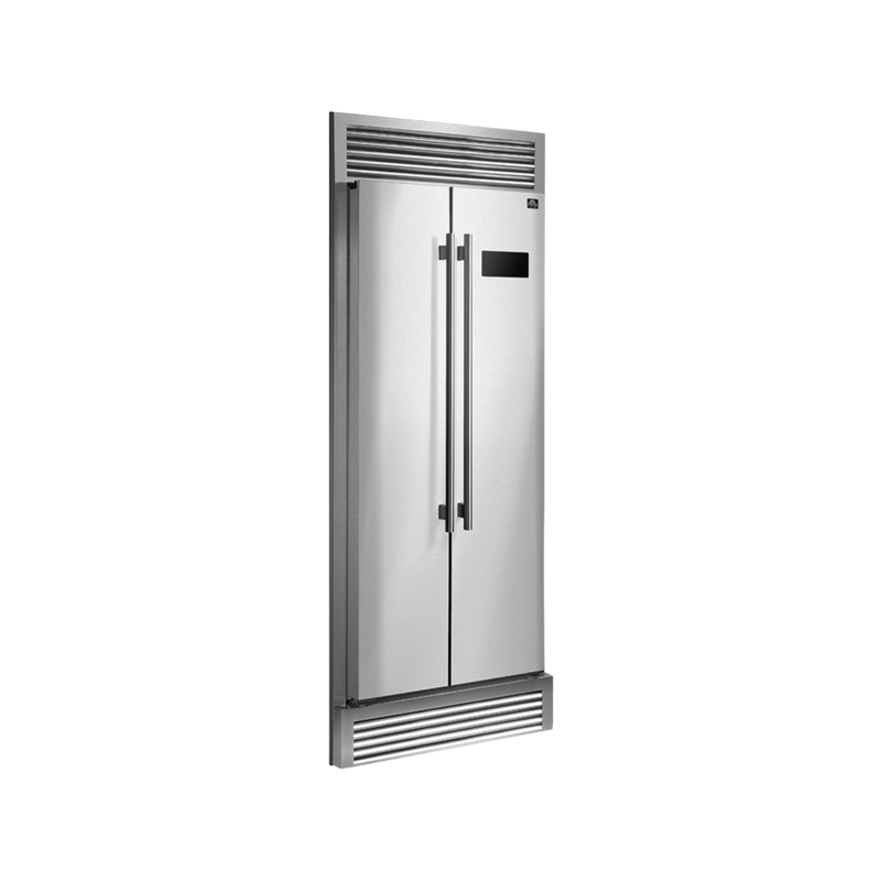 Forno SALERNO 33" Side-by-side 15.6 cu.ft. Stainless Steel Refrigerator with Grill Trim - FFRBI1805-37SG