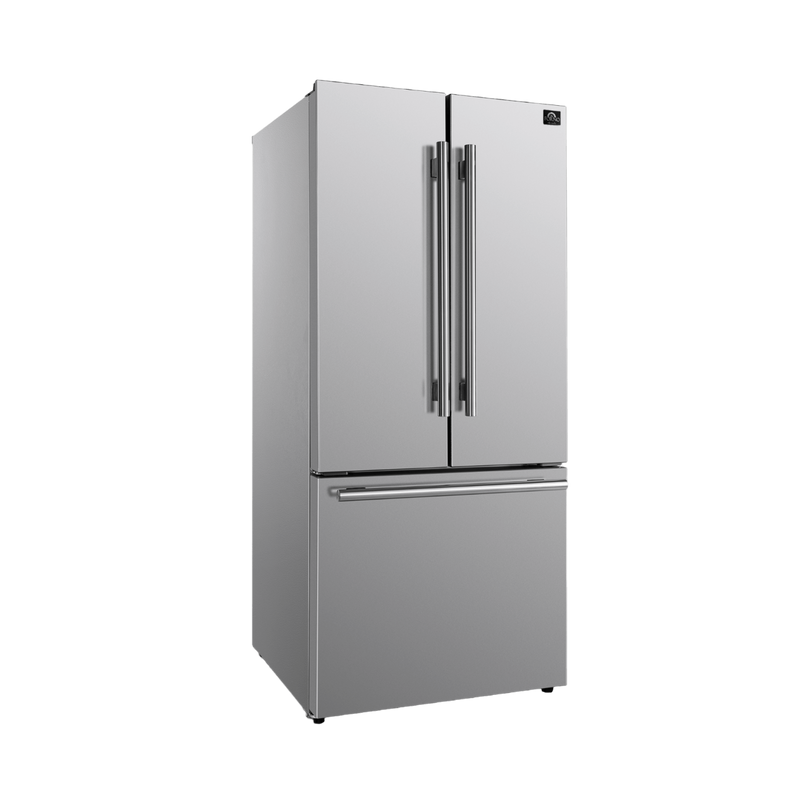 Forno GALLIPOLI 30" French Door 17.5 cu.ft. Stainless Steel Refrigerator - FFFFD1974-31SB