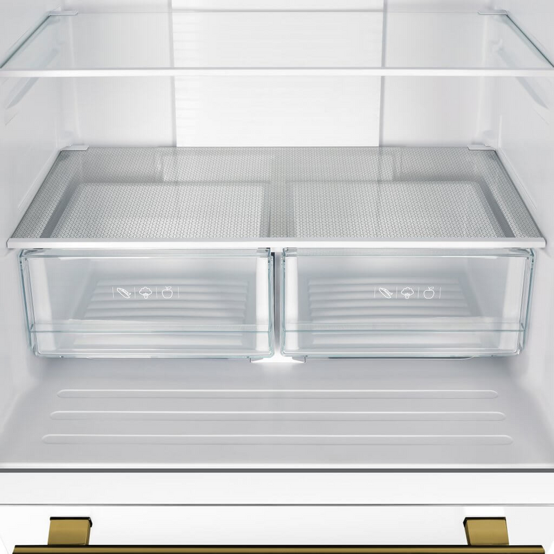 Forno Espresso GALLIPOLI 30" French Door 17.5 cu.ft. Stainless Steel Refrigerator in White - FFFFD1974-31WHT