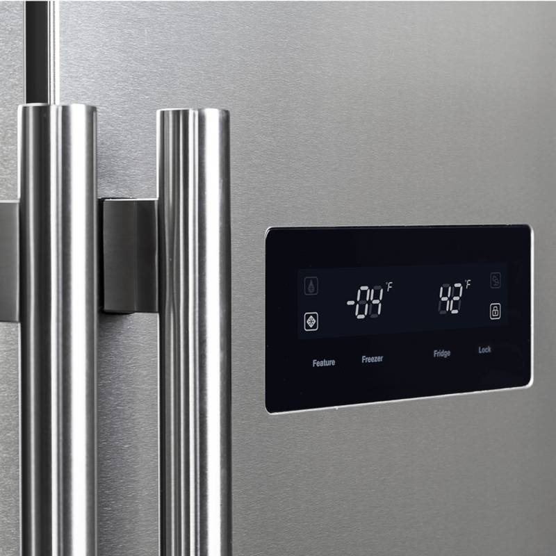 Forno SALERNO 33" Side-by-side 15.6 cu.ft. Stainless Steel Refrigerator - FFRBI1805-33SB