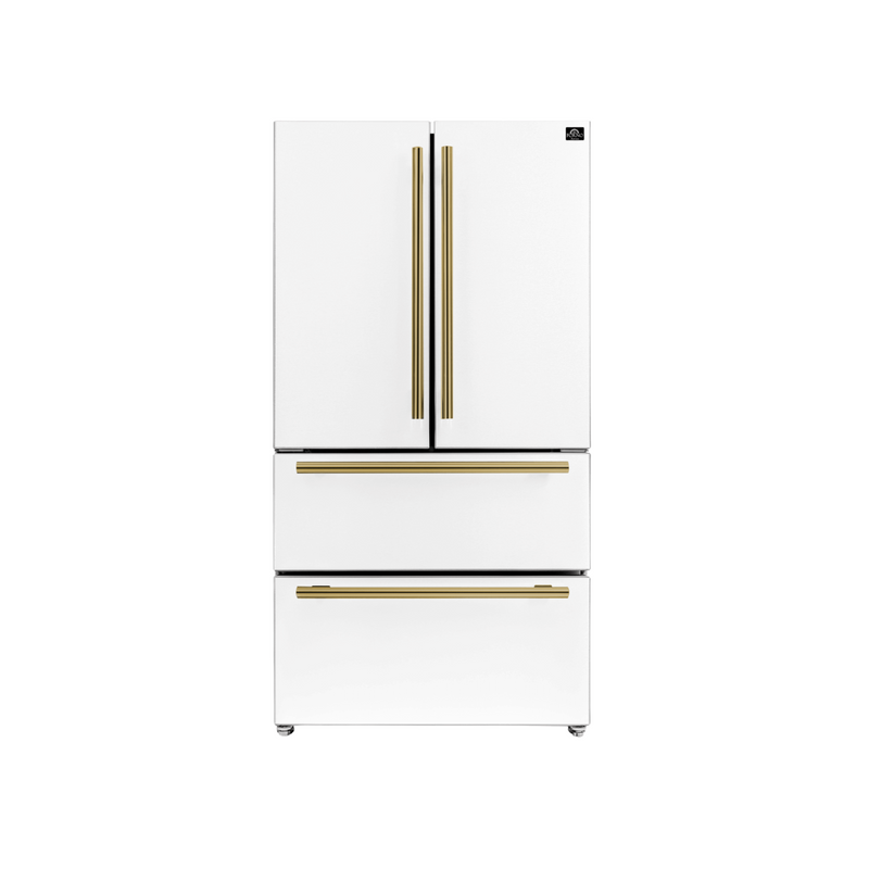 Forno MOENA 36" French Door 19.2 cu.ft. White Refrigerator - FFRBI1820-36WHT