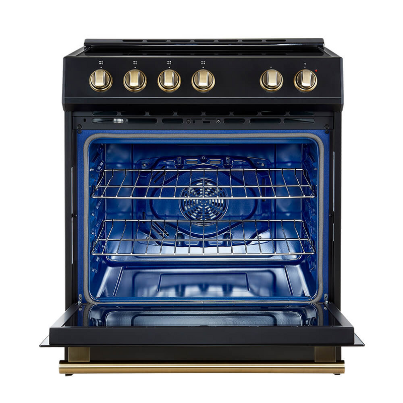 Forno LEONARDO Espresso 30" Electric Induction Range in Black - FFSIN0982-30BLK