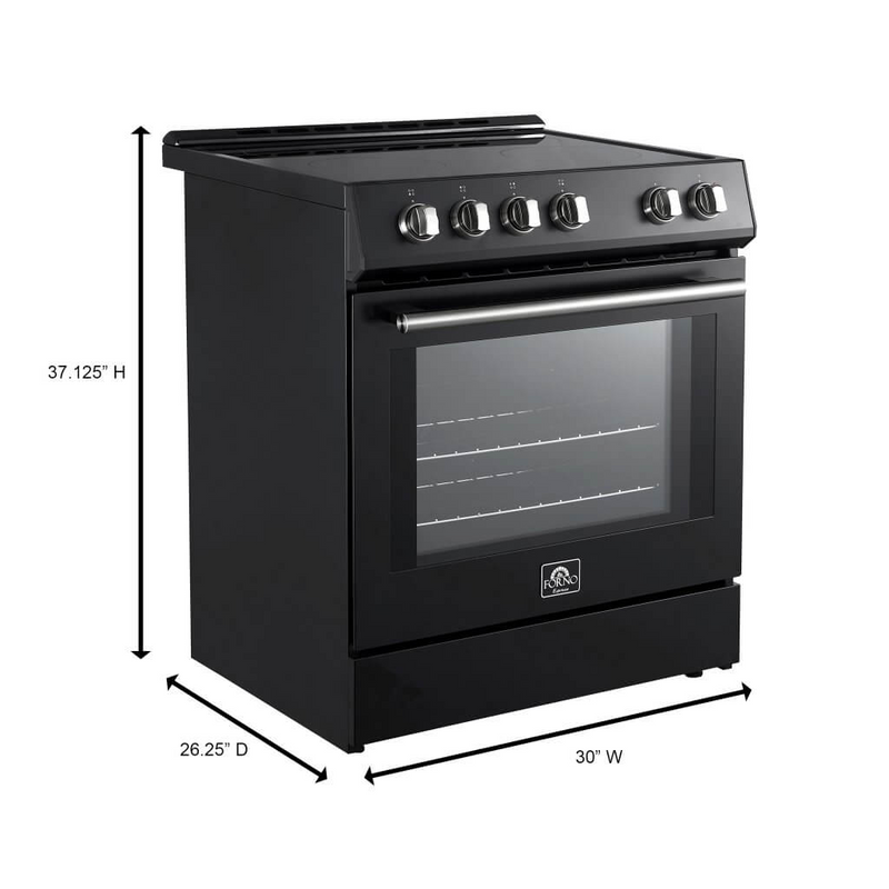 Forno LEONARDO Espresso 30" Electric Induction Range in Black - FFSIN0982-30BLK