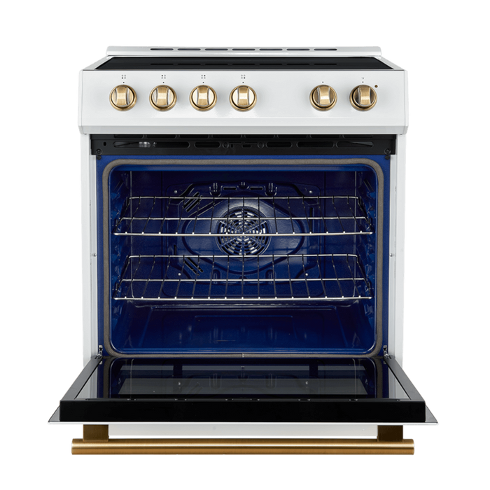 Forno LEONARDO Espresso 30" Electric Induction Range in White - FFSIN0982-30WHT