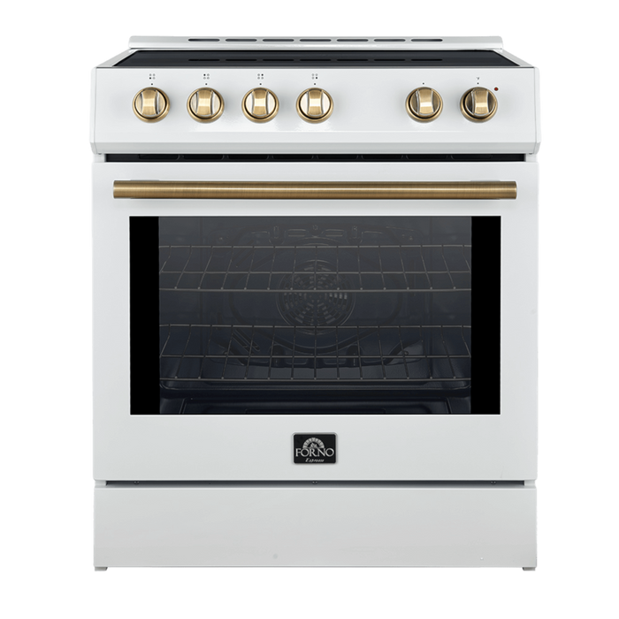 Forno LEONARDO Espresso 30" Electric Induction Range in White - FFSIN0982-30WHT