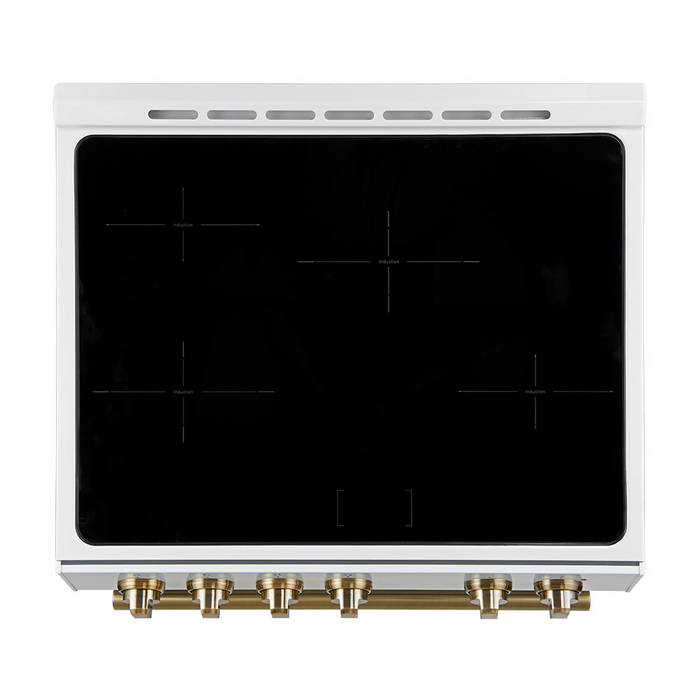 Forno LEONARDO Espresso 30" Electric Induction Range in White - FFSIN0982-30WHT