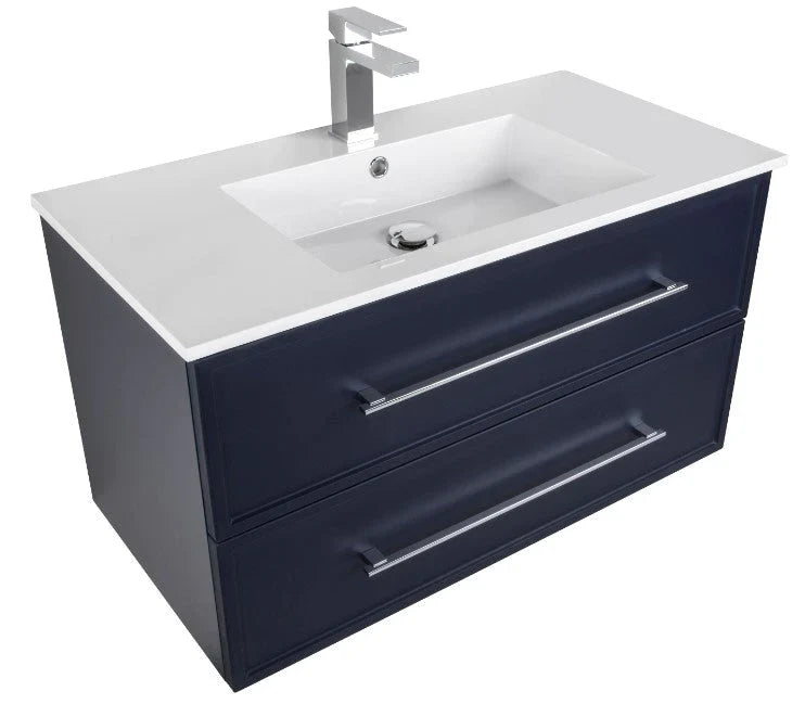 Cutler Milano 36” Blue Wall Mount Shaker Vanity FV BLUE36MS