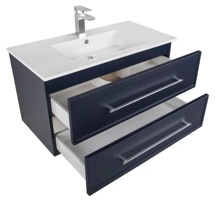 Cutler Milano 36” Blue Wall Mount Shaker Vanity FV BLUE36MS