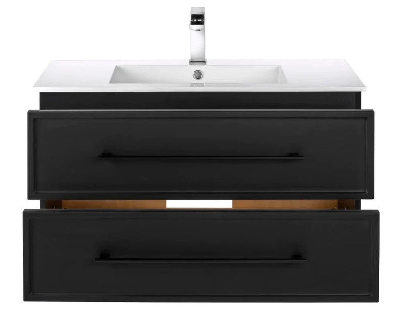 Cutler Milano 36” Black Wall Mount Shaker Vanity FV BLACK36MS