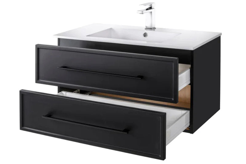 Cutler Milano 36” Black Wall Mount Shaker Vanity FV BLACK36MS
