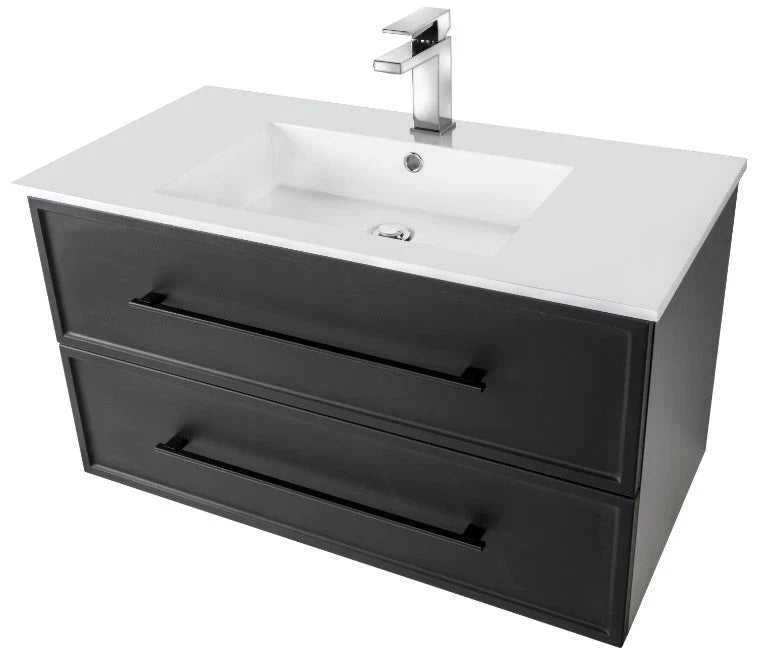 Cutler Milano 36” Black Wall Mount Shaker Vanity FV BLACK36MS