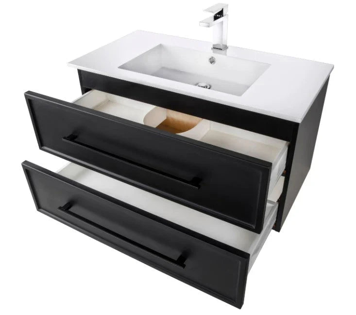 Cutler Milano 36” Black Wall Mount Shaker Vanity FV BLACK36MS