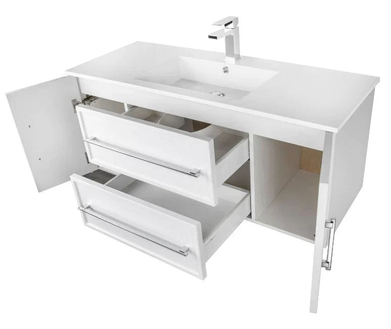 Cutler Milano 48” White Wall Mount Shaker Vanity FV WHITE48MS
