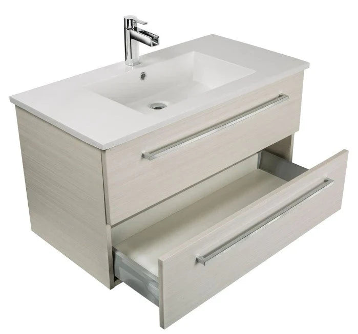 Cutler Silhouette 30” White Chocolate Wall Mount Bathroom Vanity FV W/CHOCOLATE30