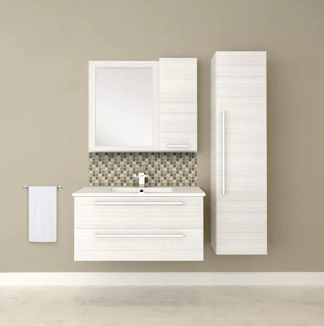 Cutler Silhouette 36” White Chocolate Wall Mount Bathroom Vanity FV W/CHOCOLATE36