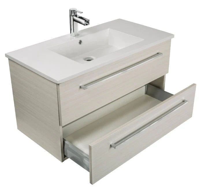 Cutler Silhouette 36” White Chocolate Wall Mount Bathroom Vanity FV W/CHOCOLATE36