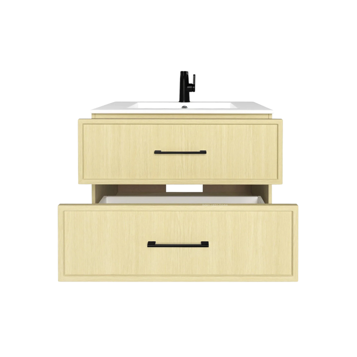 Cutler Cassidy 30" Single Sink Wall Mount Cultured Marble Top Bathroom Vanity