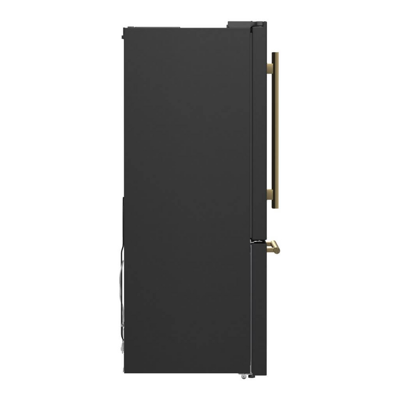 Forno Espresso GALLIPOLI 30" French Door 17.5 cu.ft. Stainless Steel Refrigerator in Black - FFFFD1974-31BLK