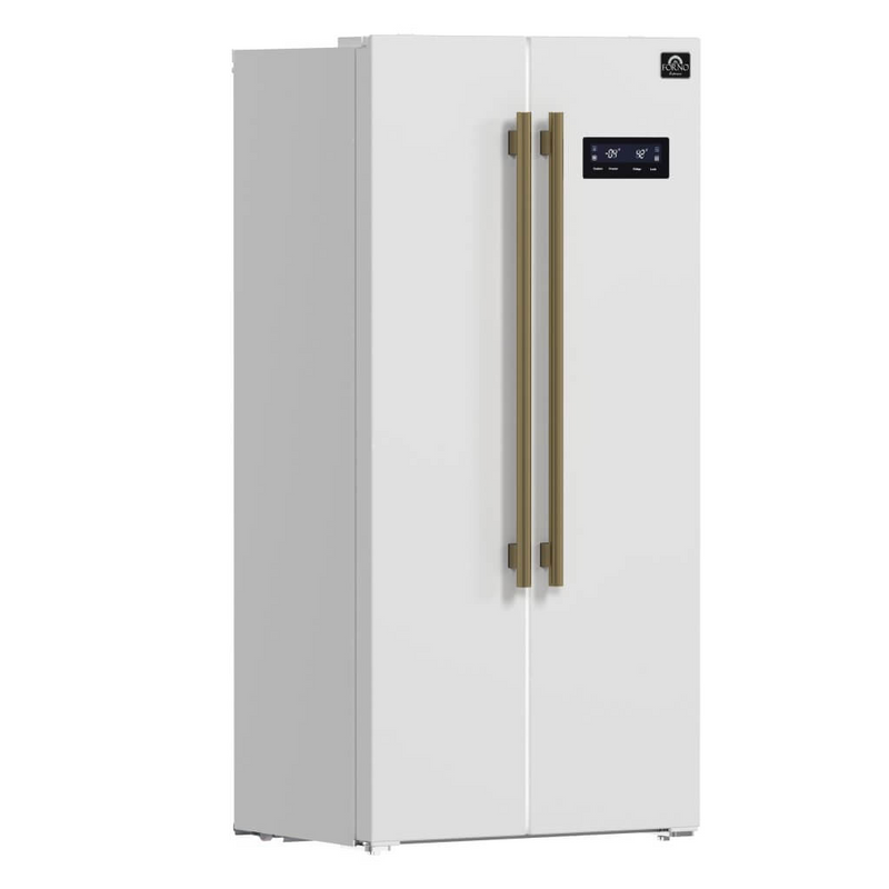 Forno SALERNO 33" Side-by-Side 15.6 cu.ft. White Refrigerator - FFRBI1805-33WHT