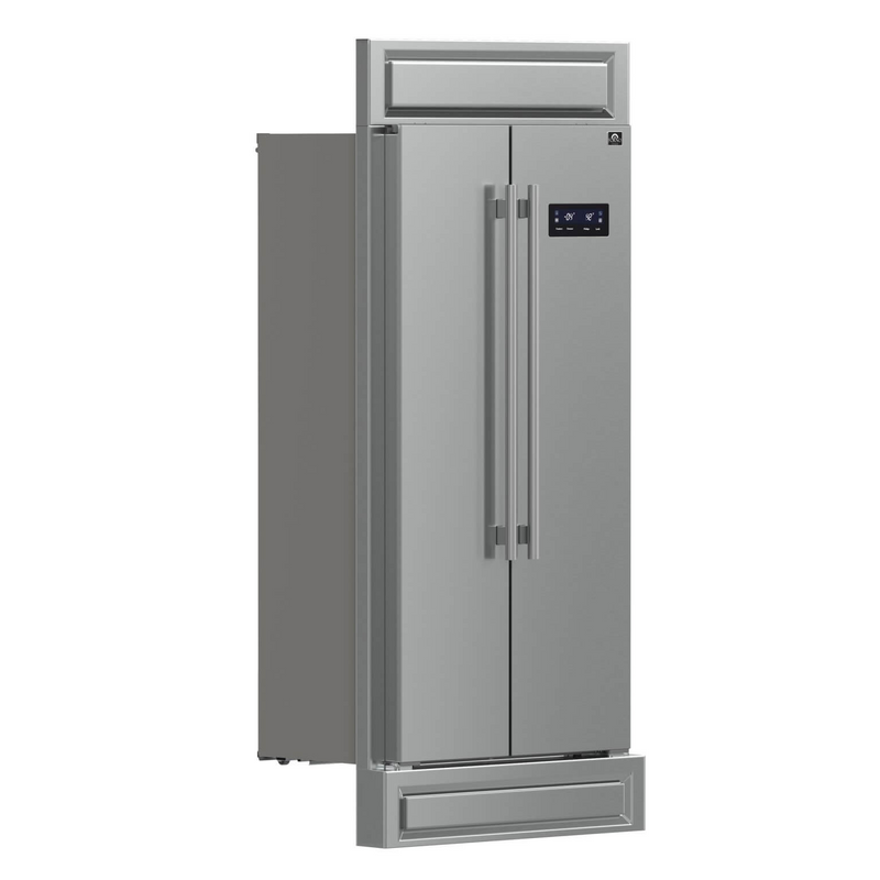 Forno SALERNO 33" Built-in 15.6 cu.ft. Stainless Steel Refrigerator with Modern Grill Trim - FFRBI1805-37MG