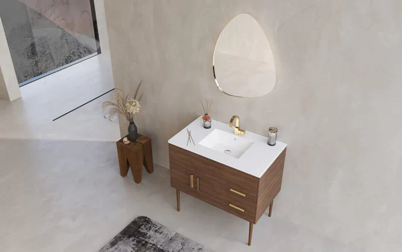 Cutler Kitchen & Bath Garland Collection Chalby Clay 36 inch Freestanding Modern Bathroom Vanity MID-CNT-36