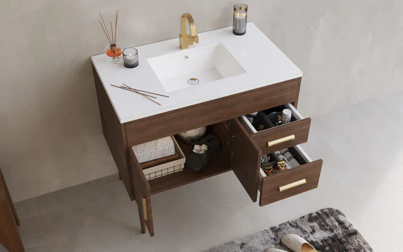 Cutler Kitchen & Bath Garland Collection Chalby Clay 36 inch Freestanding Modern Bathroom Vanity MID-CNT-36