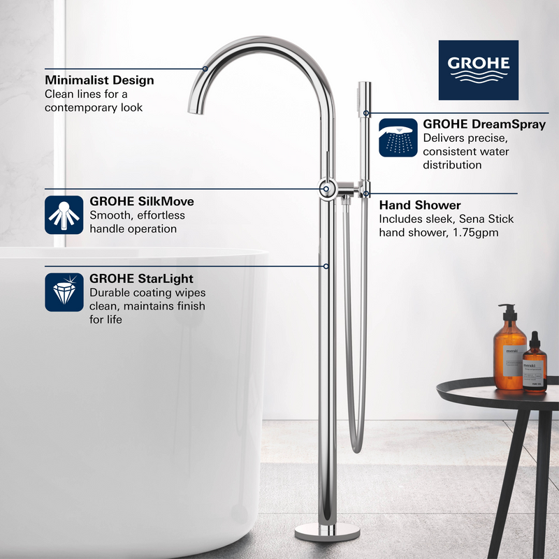 Grohe Atrio New Single-Handle Freestanding Tub Faucet with 1.75 GPM Hand Shower