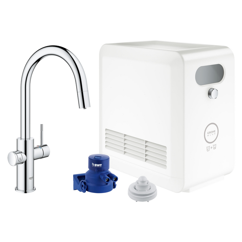 Grohe BLUE Single-Handle Pull Down Kitchen Faucet Single Spray 1.75GPM With Chilled & Sparkling Water