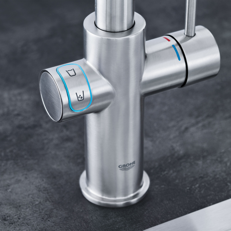 Grohe BLUE Single-Handle Pull Down Kitchen Faucet Single Spray 1.75GPM With Chilled & Sparkling Water