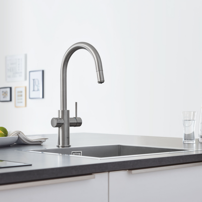 Grohe BLUE Single-Handle Pull Down Kitchen Faucet Single Spray 1.75GPM With Chilled & Sparkling Water