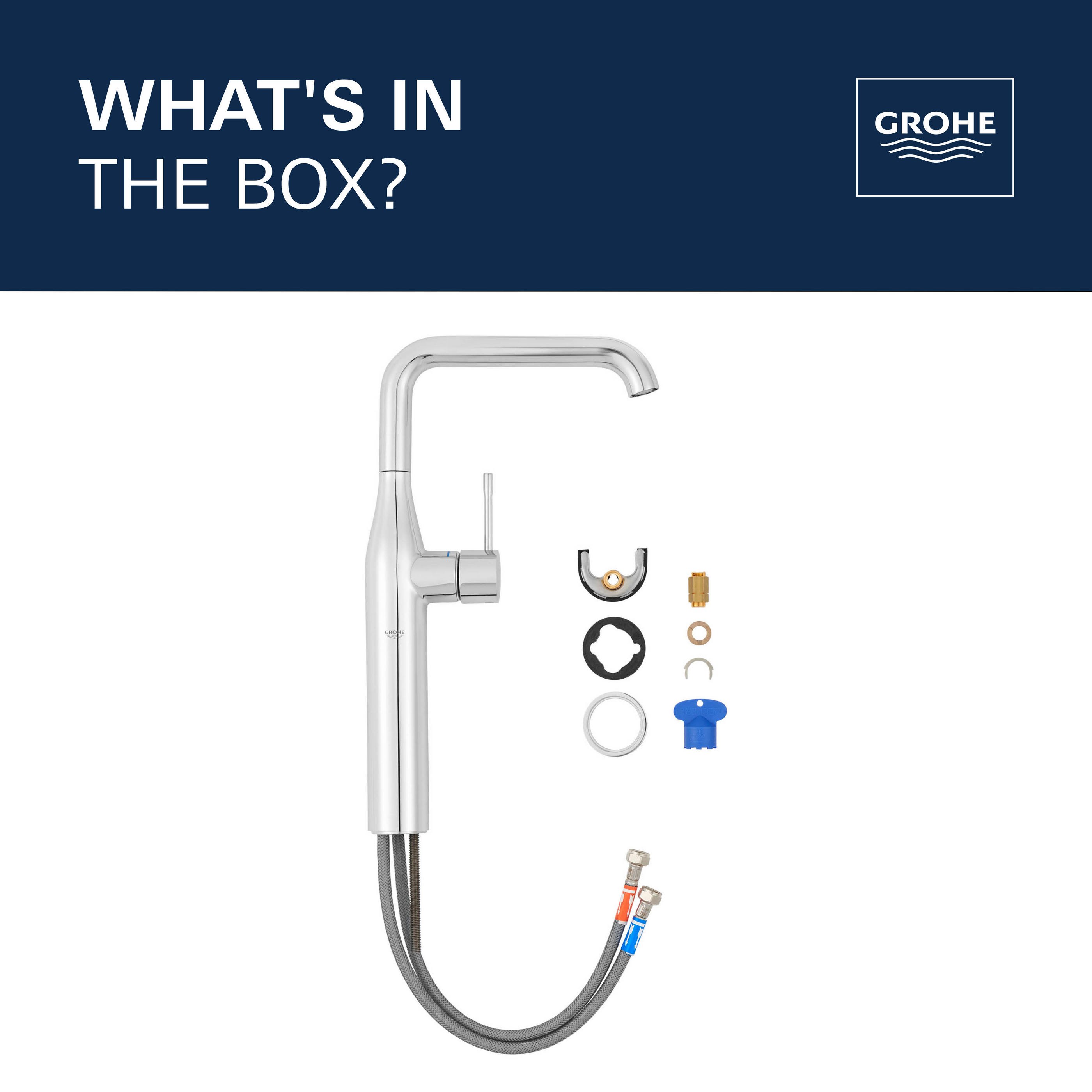 Grohe ESSENCE NEW Single Hole Single-Handle Deck Mount Vessel Sink Fau ...