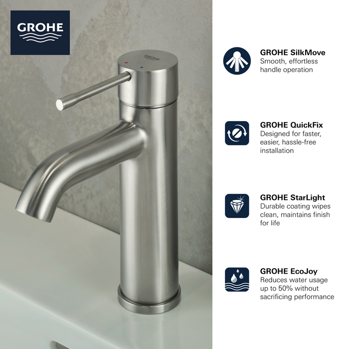 Grohe ESSENCE NEW Single Hole Single-Handle S-Size Bathroom Faucet