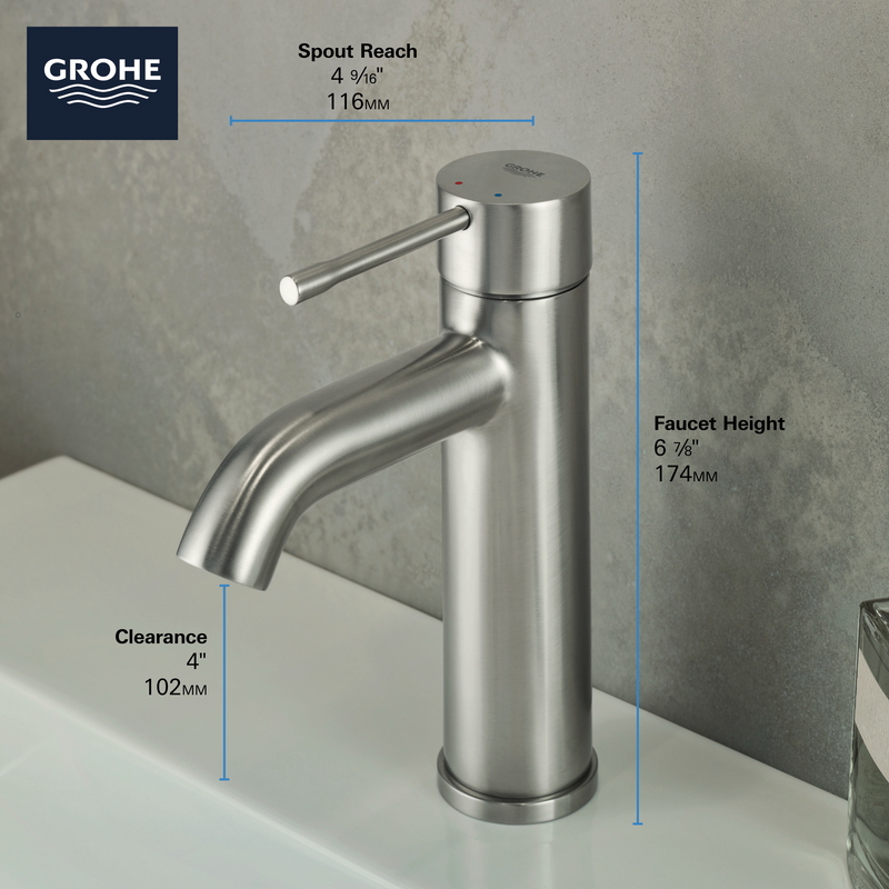 Grohe ESSENCE NEW Single Hole Single-Handle S-Size Bathroom Faucet 1.2 GPM