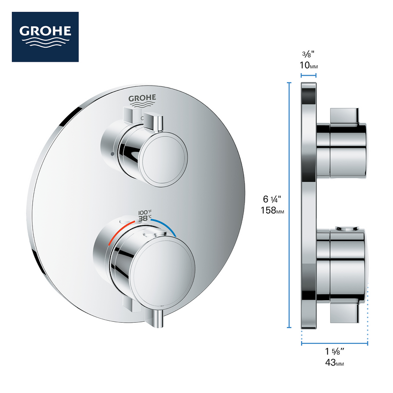 Grohe GROHTHERM Dual Function 2-Handle Thermostatic Valve Trim