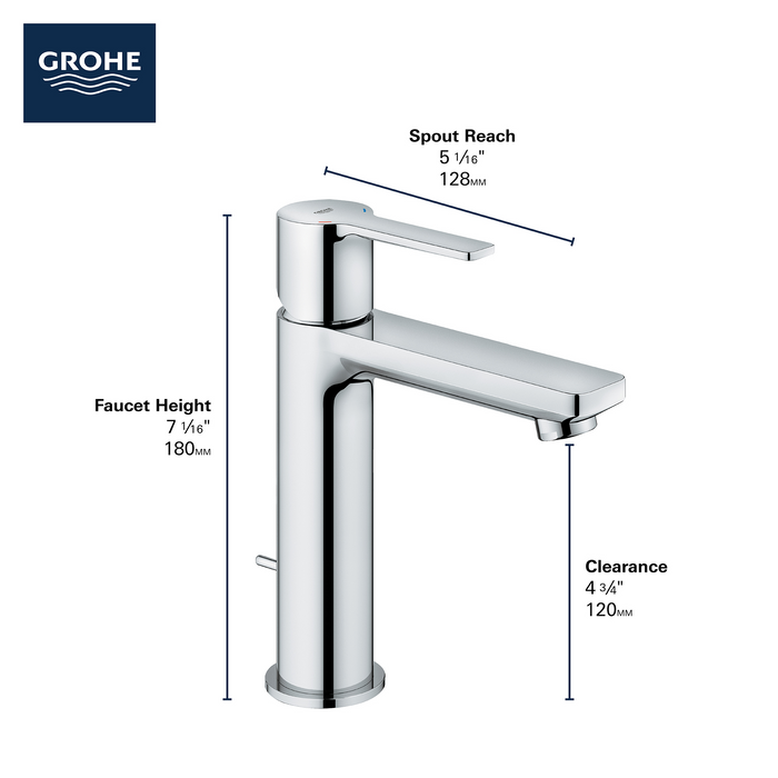 Grohe LINEARE Single Hole Single-Handle S-Size Bathroom Faucet 1.2 GPM