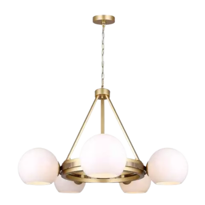 Canarm MONROE Gold with 5 Opal Glass Bulb Chandelier - ICH1169A05GDP9
