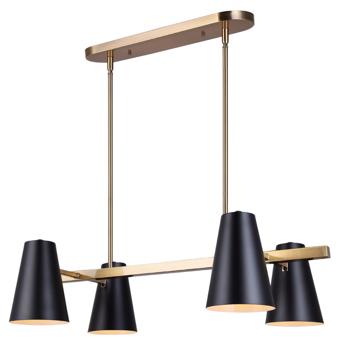 Canarm HARKEN Gold with Black Matte Shades Pendant Light - IPL1145A04BKG
