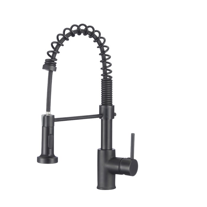 Stylish Milano Single Handle Pull Down Kitchen Faucet - Matte Black - K-107N