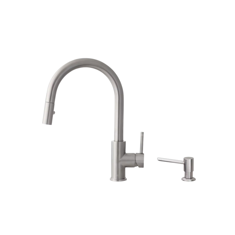 Stylish Modena Pull Down Kitchen Faucet & Soap Dispenser