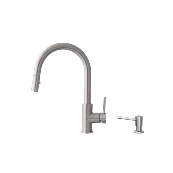 Stylish Modena Pull Down Kitchen Faucet & Soap Dispenser